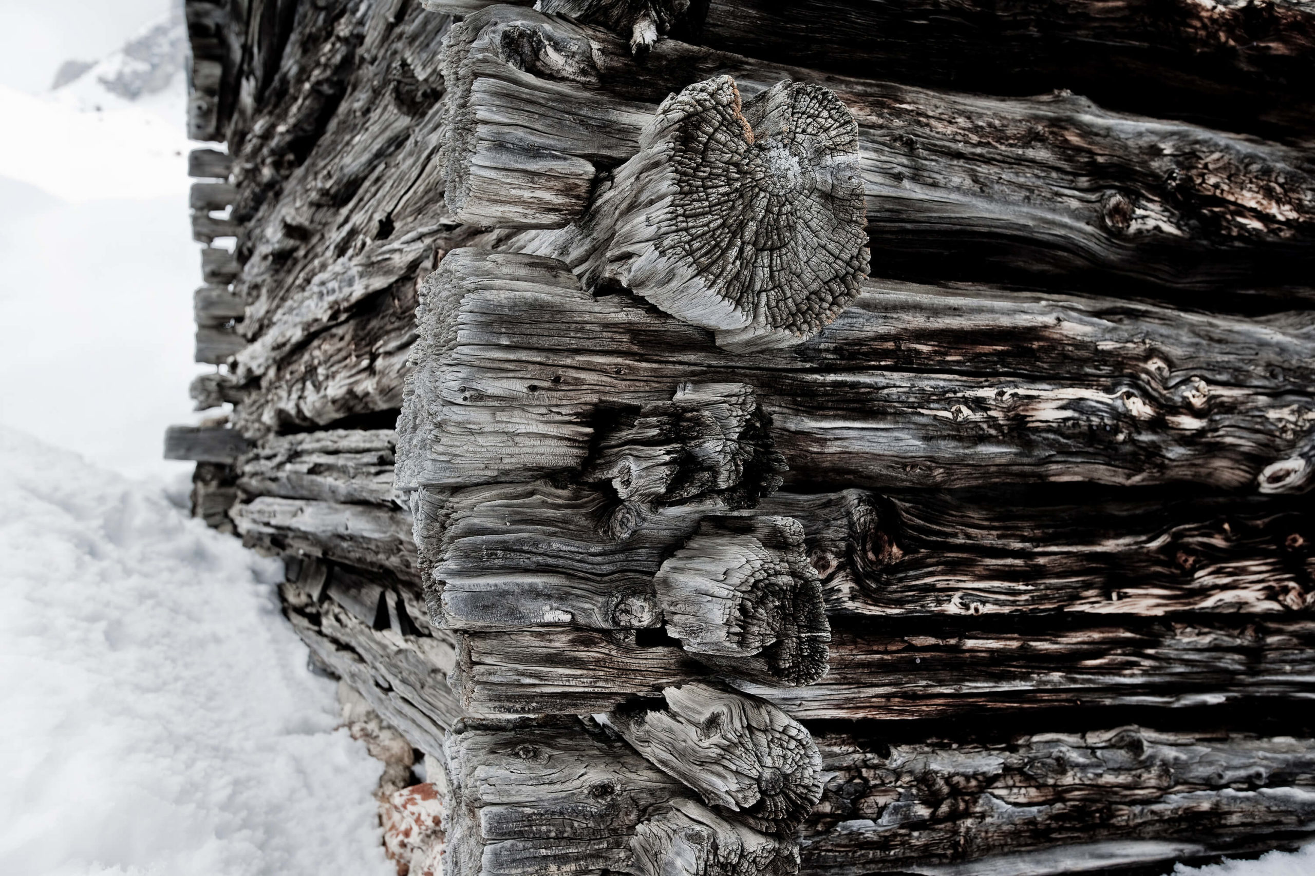 Snowbound shepherd huts, Dolomites