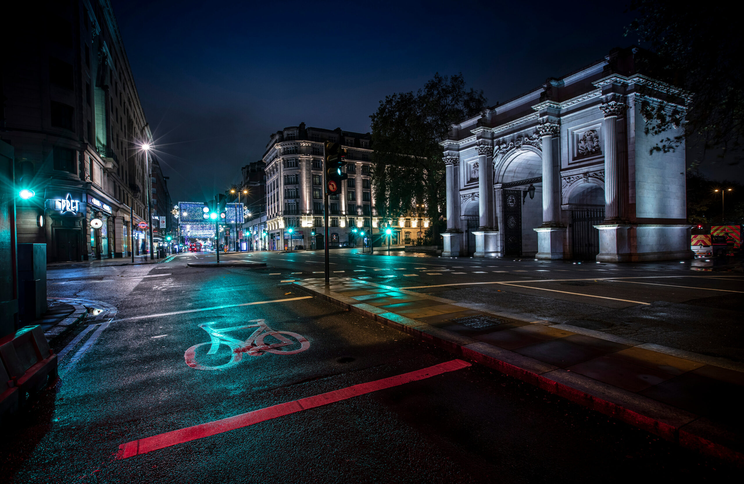 A deserted Marble Arch