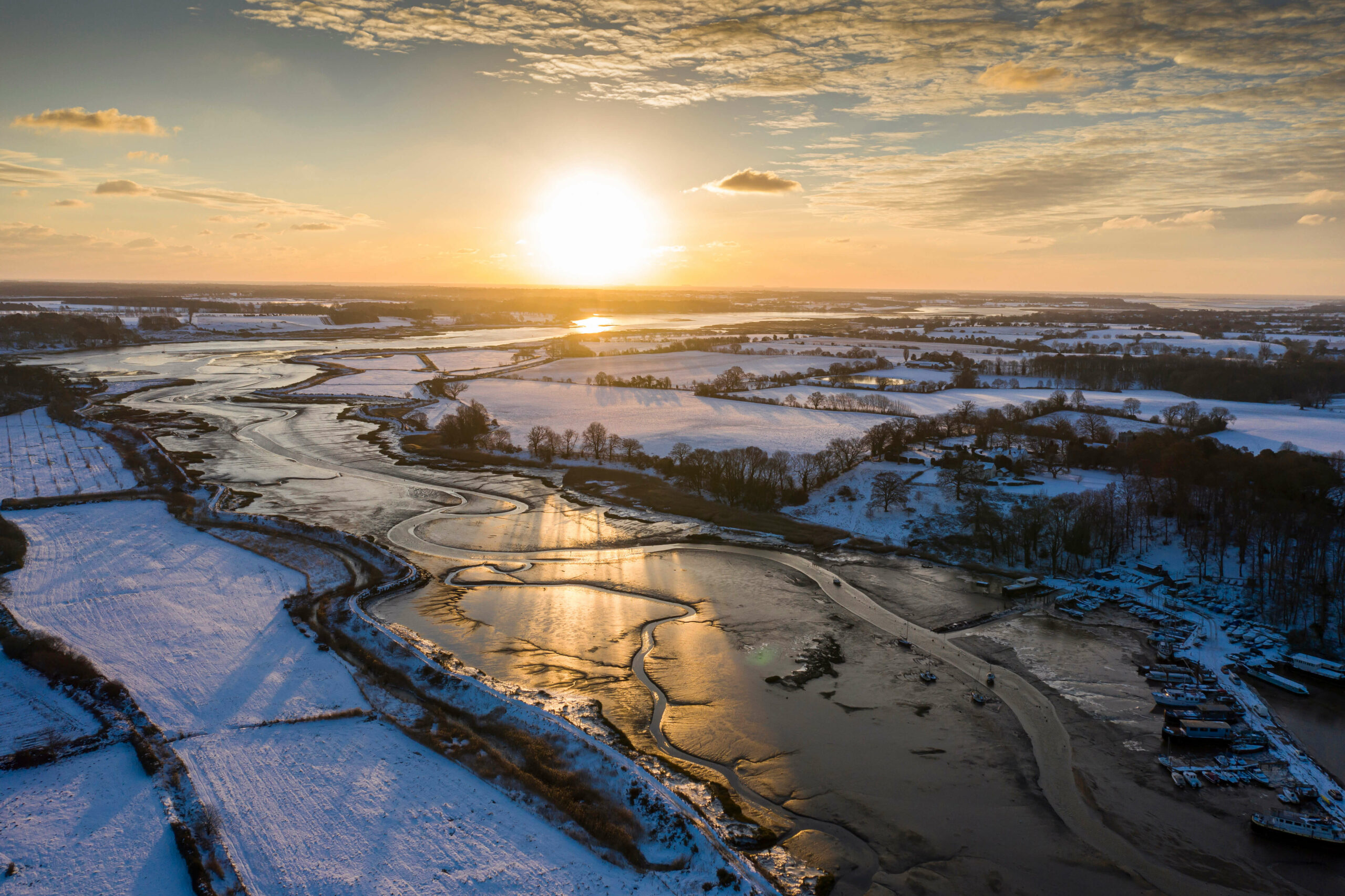 Winter sunrise over the River Deben